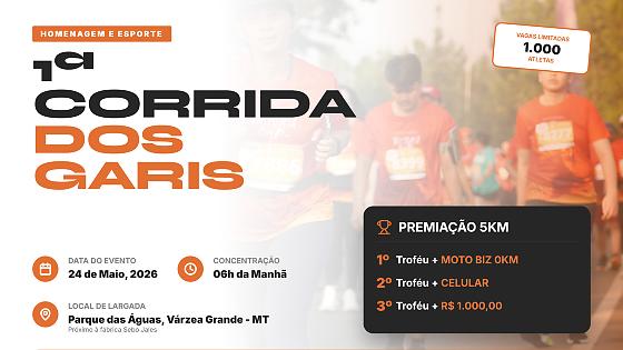 Inscrições abertas para Corrida dos Garis com moto Biz como prêmio