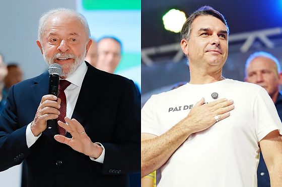 Lula e Flávio Bolsonaro