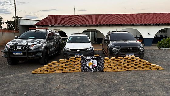 Força Tática intercepta carga com 146 tabletes de maconha e prende dupla em MT