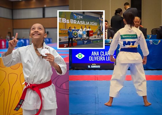 Aos 12 anos, cuiabana encara atletas da seleção brasileira e conquista prata no JEBs