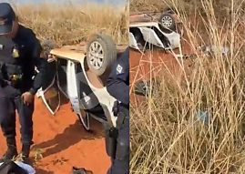 Jovem não resiste após carro capotar e cair em ribanceira
