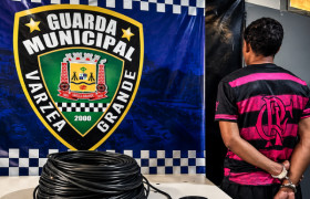 Jovem é levado à delegacia após ser encontrado com fio de estabelecimento em VG