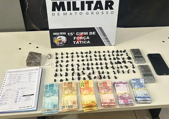 Homem monitorado por tornozeleira é preso com drogas e R$ 4,2 mil em Várzea Grande