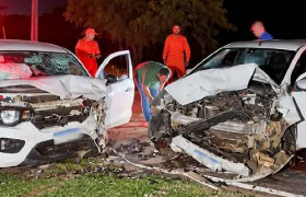 Colisão frontal na Rodovia do Peixe deixa motorista morto e três feridos