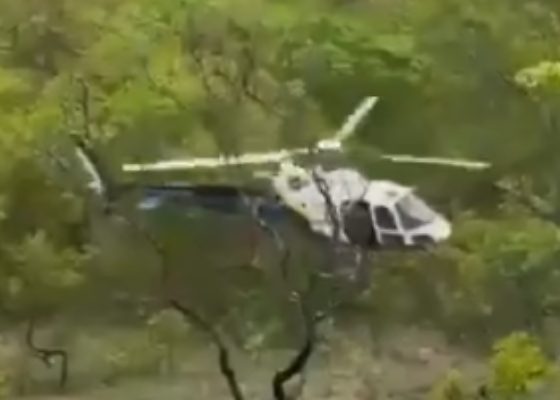 Motociclista cai durante trilha e é resgatado de helicóptero em Cuiabá
