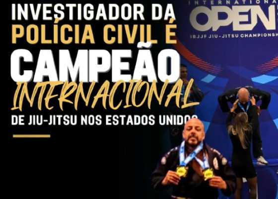 Policial civil de MT conquista dois ouros em campeonato internacional de jiu-jítsu nos EUA