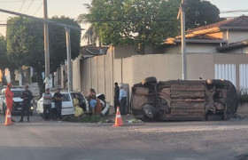 Colisão entre dois carros deixa idosa de 79 anos ferida em Cuiabá