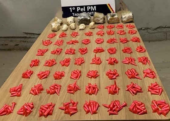 PM apreende mais de 600 porções de drogas e dois adolescentes em MT